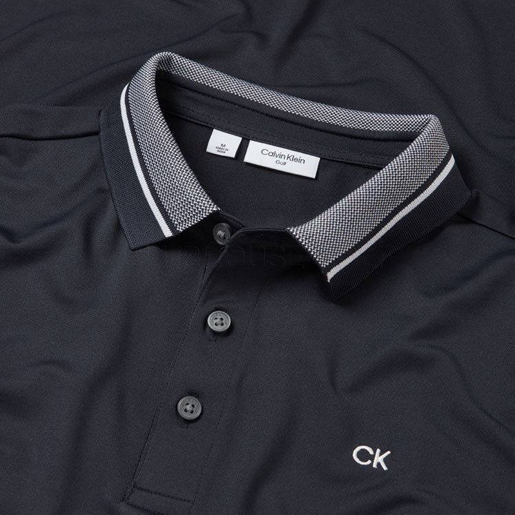  Calvin Klein Vista Jersey Golf Polo Shirt (Navy) Performance Fabric For Maximum Comfort