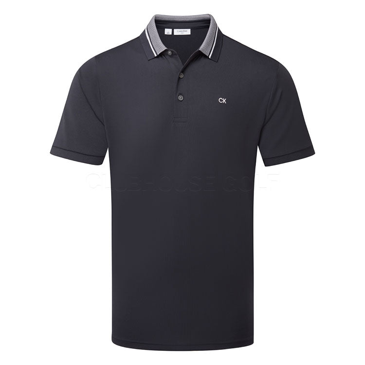  Calvin Klein Vista Jersey Golf Polo Shirt (Navy) Performance Fabric For Maximum Comfort