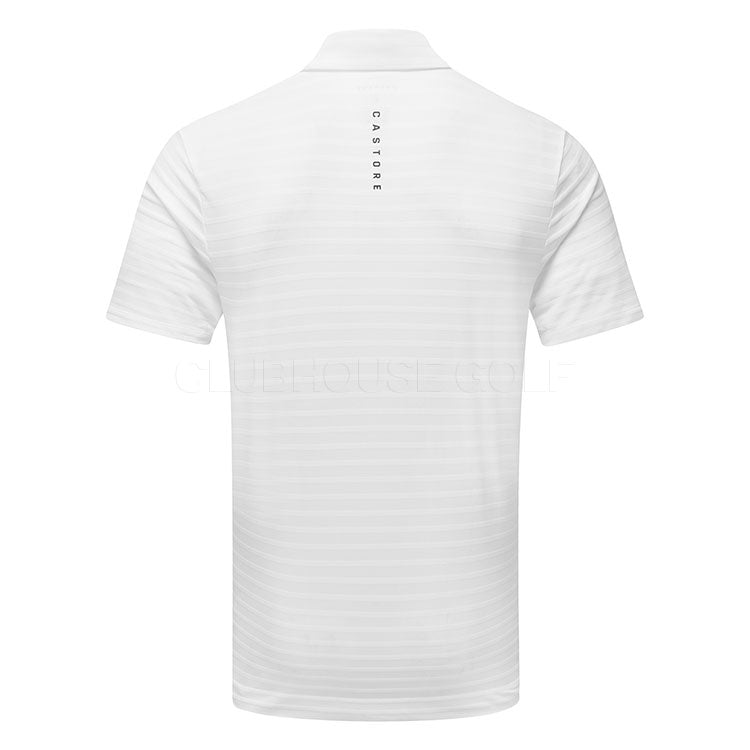  Castore Pinnacle Pique Stripe Golf Polo Shirt (White) Premium Performance With Technical Fabric