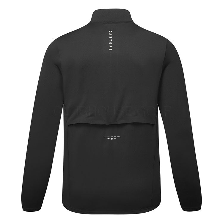  Castore LVS Hybrid 1/2 Zip Golf Wind Top (Black/Mid Grey) Knit Construction With LVS Venting Technology