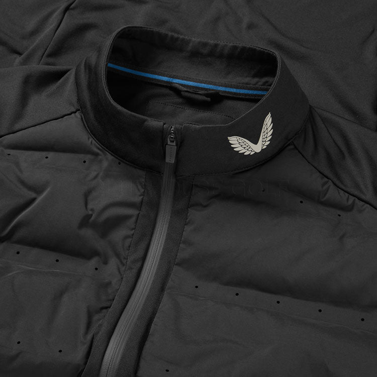  Castore LVS Hybrid 1/2 Zip Golf Wind Top (Black/Mid Grey) Knit Construction With LVS Venting Technology