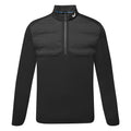 Castore LVS Hybrid 1/2 Zip Golf Wind Top (Black/Mid Grey) Knit Construction With LVS Venting Technology
