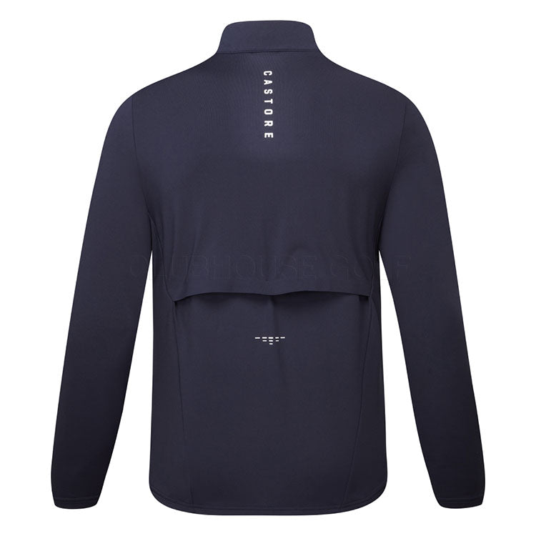  Castore LVS Hybrid 1/2 Zip Golf Wind Top (Midnight Navy/White) Knit Construction With LVS Venting Technology