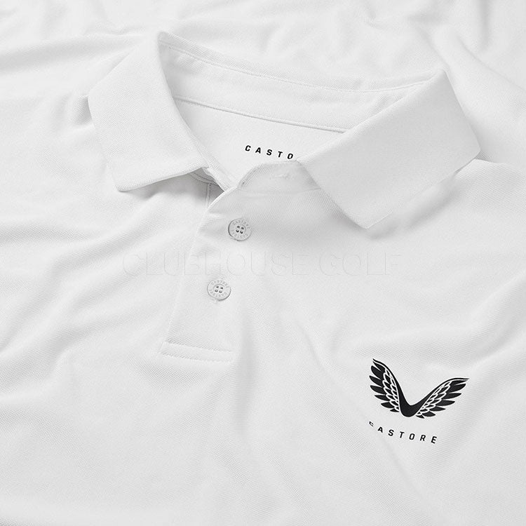  Castore Essential Golf Polo Shirt (White) Premium Performance With Technical Fabric