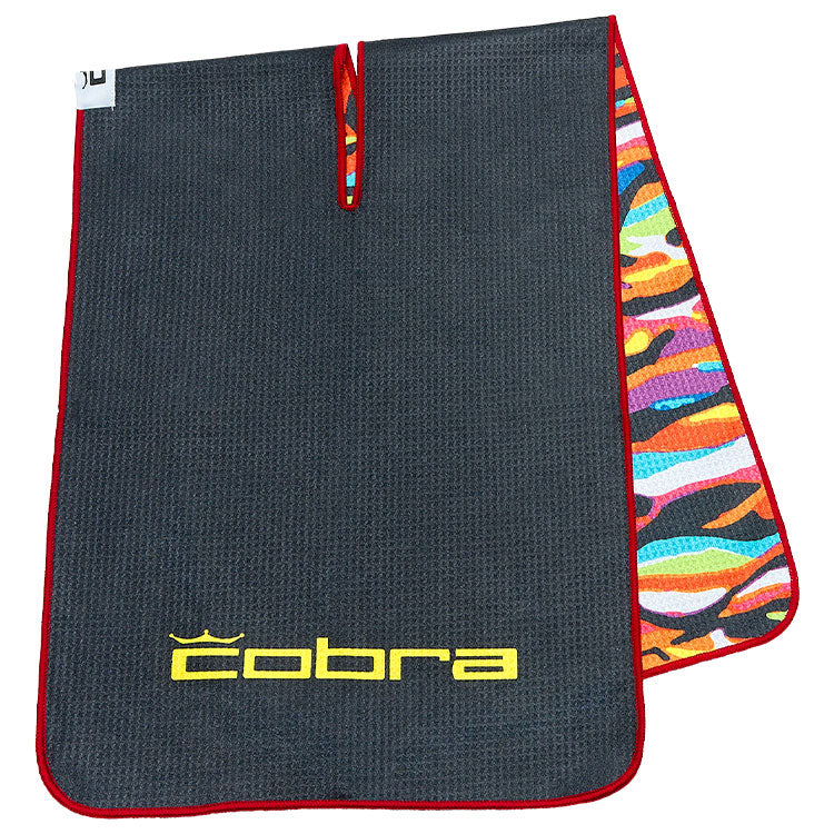  Cobra Crazy Snake Golf Towel (Black/Multi) Greater Absorbency With Waffle Microfibre