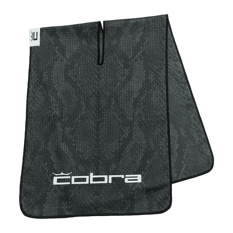  Cobra Snakeskin Golf Towel (Black Snakeskin) Greater Absorbency With Waffle Microfibre