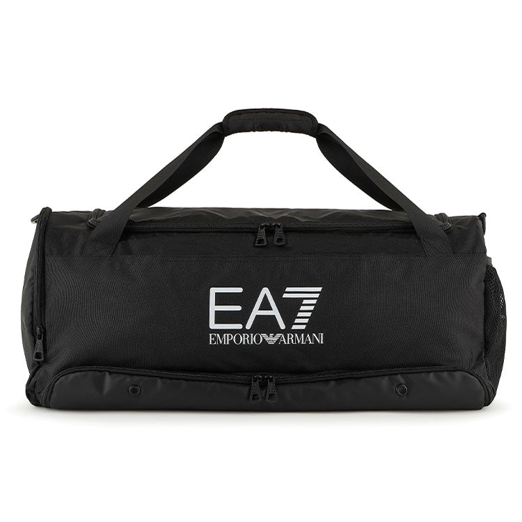  Emporio Armani Medium Golf Duffle Bag (Black/White) Organised Interior With Technical Fabric