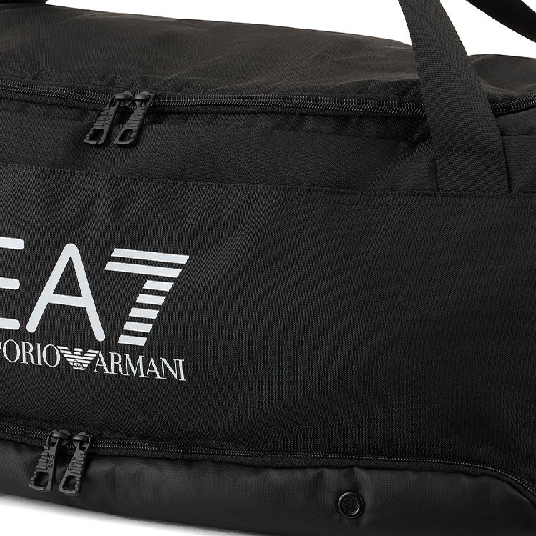  Emporio Armani Medium Golf Duffle Bag (Black/White) Organised Interior With Technical Fabric