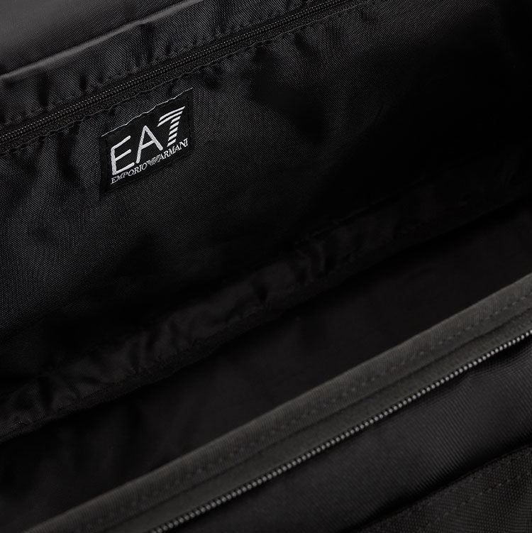  Emporio Armani Medium Golf Duffle Bag (Black/White) Organised Interior With Technical Fabric