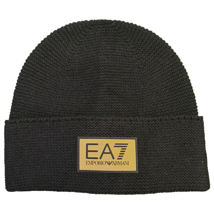  Emporio Armani Mountain Gold Label Golf Beanie (Black) Lightweight Construction With Adjustable Closure