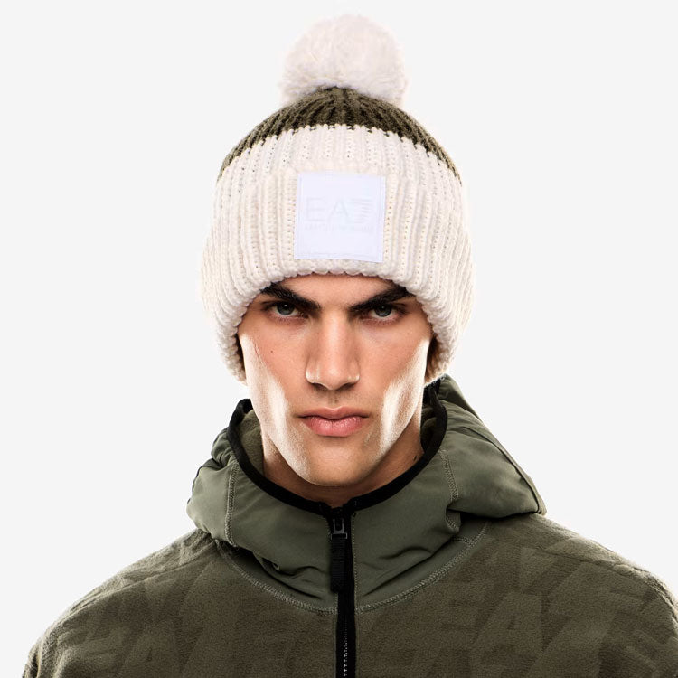  Emporio Armani Mountain Golf Beanie (White/Grape Leaf) Lightweight Construction With Adjustable Closure