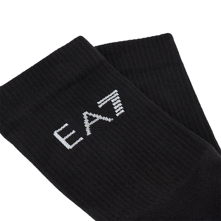  Emporio Armani Pro Crew Golf Socks (Black/White) Lightweight Stretch Fabric For Extra Comfort