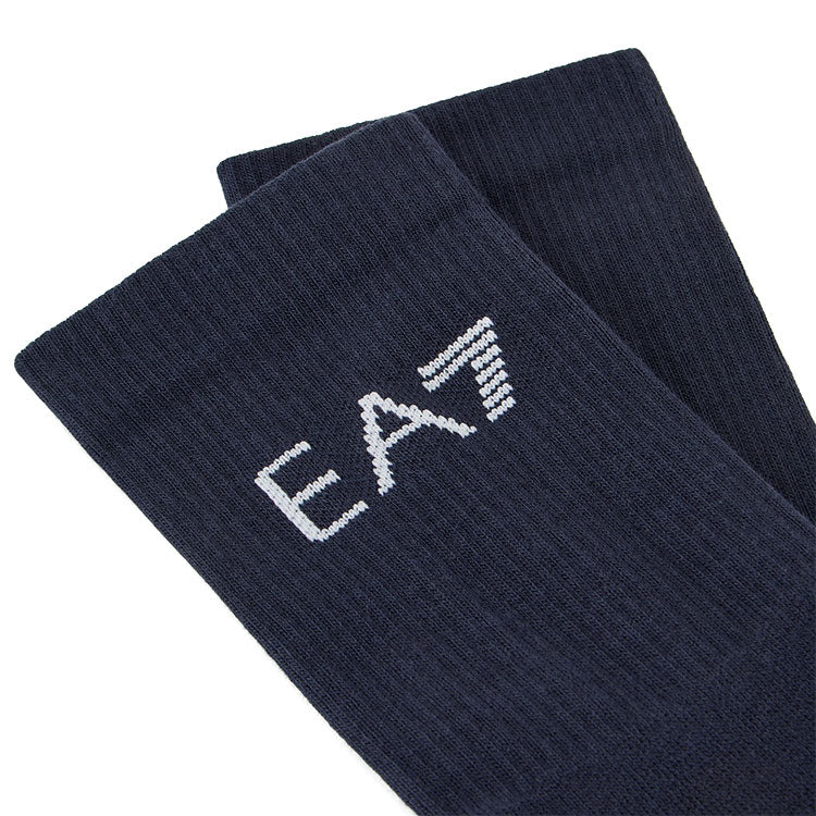  Emporio Armani Pro Crew Golf Socks (Medieval Blue/White) Lightweight Stretch Fabric For Extra Comfort