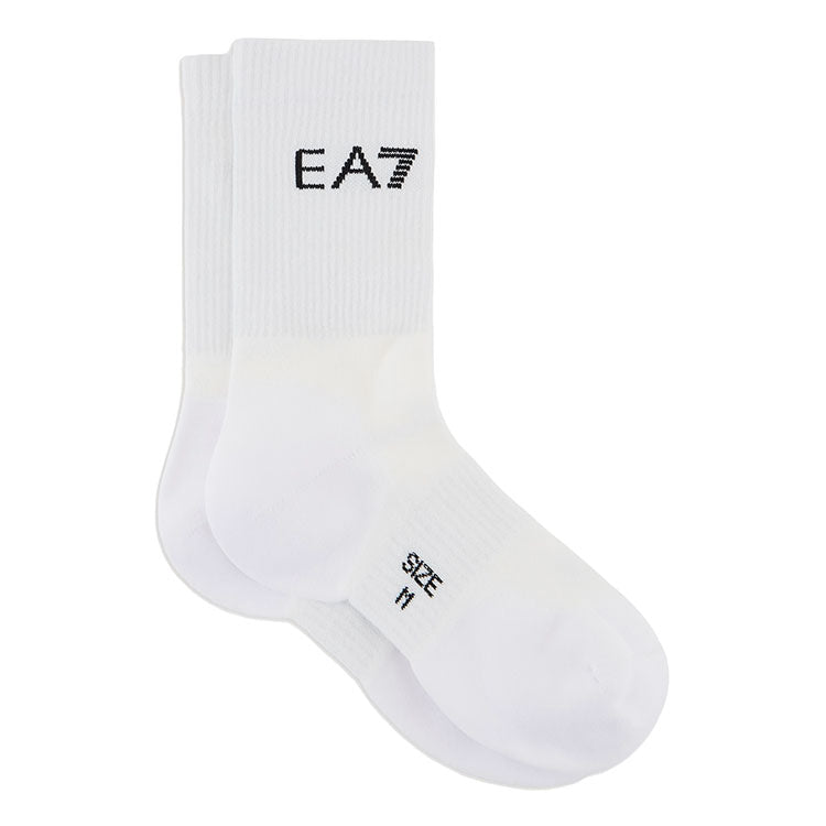  Emporio Armani Pro Crew Golf Socks (White/Black) Lightweight Stretch Fabric For Extra Comfort