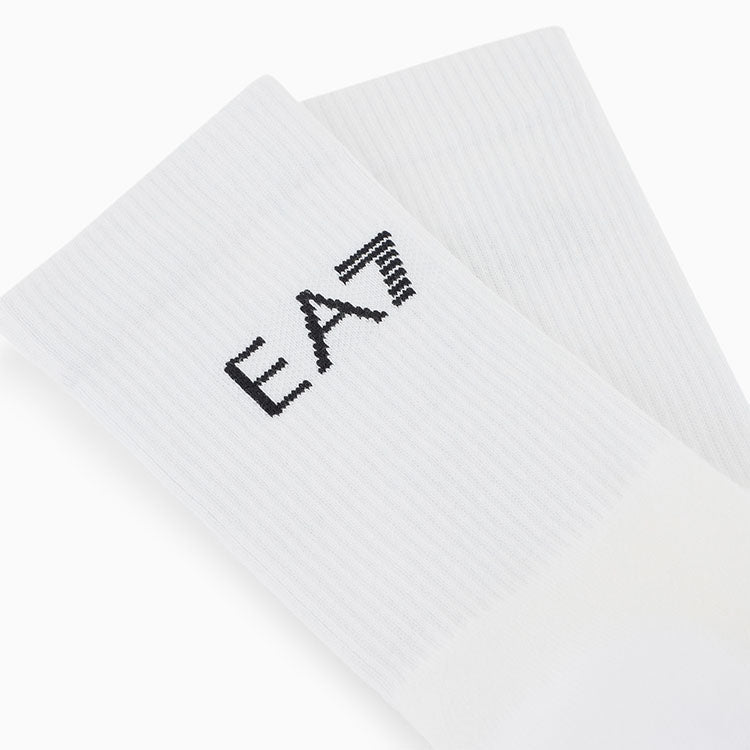  Emporio Armani Pro Crew Golf Socks (White/Black) Lightweight Stretch Fabric For Extra Comfort