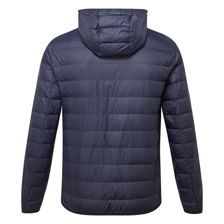  Emporio Armani Core Identity Down Full Zip Hooded Golf Wind Jacket (Armani Blue) Windproof Protection With Modern Fit