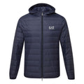  Emporio Armani Core Identity Down Full Zip Hooded Golf Wind Jacket (Armani Blue) Windproof Protection With Modern Fit