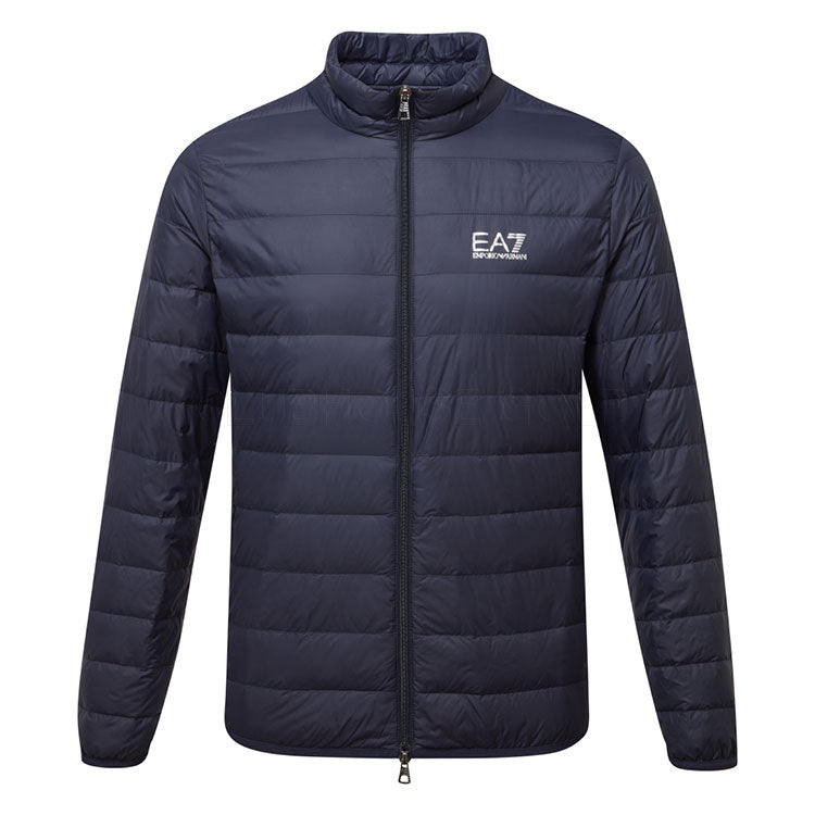  Emporio Armani Core Identity Down Full Zip Golf Wind Jacket (Armani Blue) Windproof Protection With Modern Fit