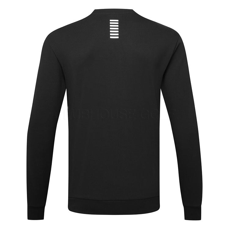  Emporio Armani Core Crew Neck Golf Sweater (Black) Stretch-Knit Fabric With Minimalist Design