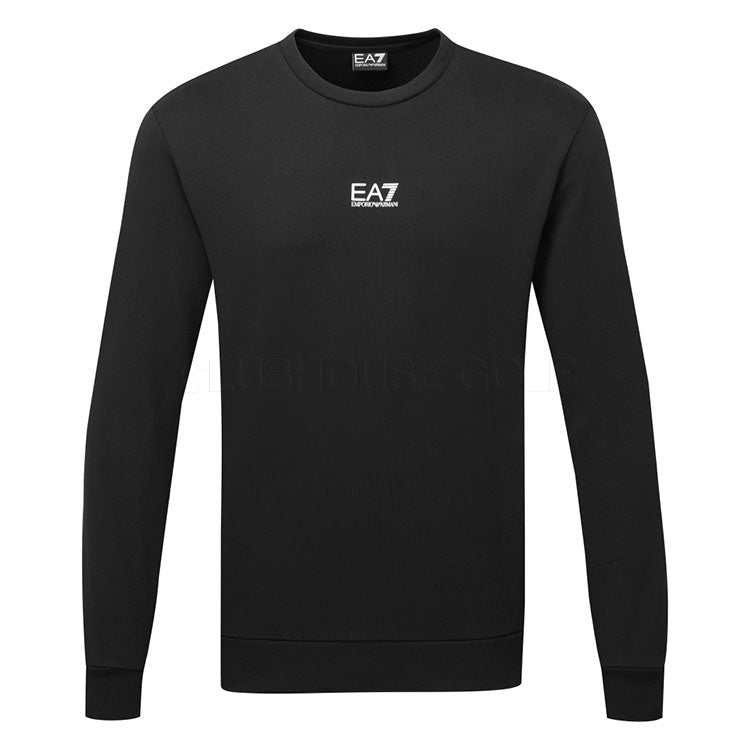  Emporio Armani Core Crew Neck Golf Sweater (Black) Stretch-Knit Fabric With Minimalist Design