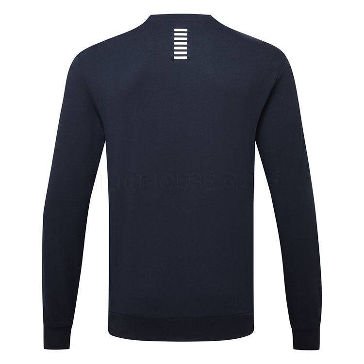  Emporio Armani Core Crew Neck Golf Sweater (Armani Blue) Stretch-Knit Fabric With Minimalist Design