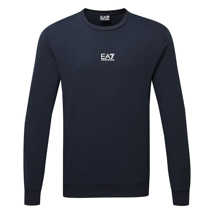  Emporio Armani Core Crew Neck Golf Sweater (Armani Blue) Stretch-Knit Fabric With Minimalist Design
