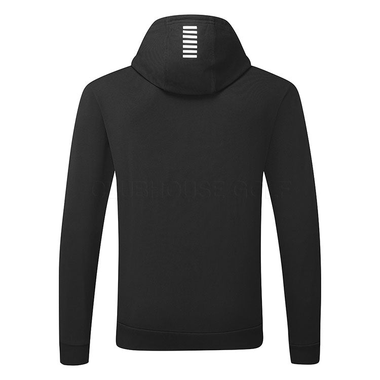  Emporio Armani Core Golf Hoodie (Black) Stretch-Knit Fabric With Minimalist Design