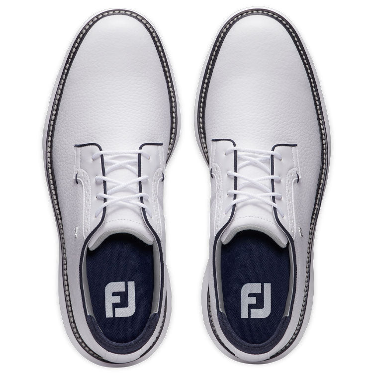  FootJoy Traditions Blucher Golf Shoes (White/White/Navy) All Day Comfort In A Modern Classic Style