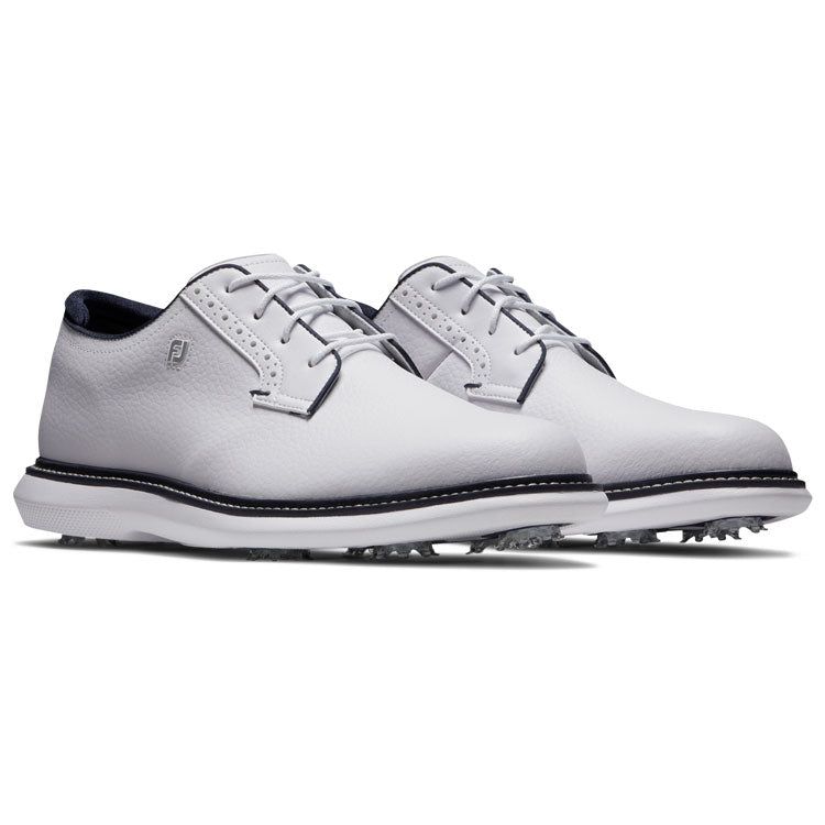  FootJoy Traditions Blucher Golf Shoes (White/White/Navy) All Day Comfort In A Modern Classic Style