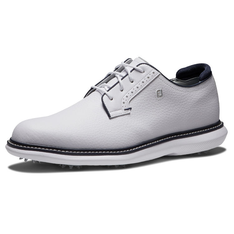  FootJoy Traditions Blucher Golf Shoes (White/White/Navy) All Day Comfort In A Modern Classic Style