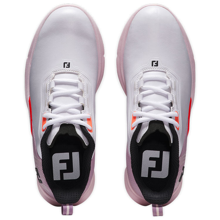  FootJoy Ladies Fuel Golf Shoes (White/Pink/Coral) Tour Proven Performance Athletic Versatility