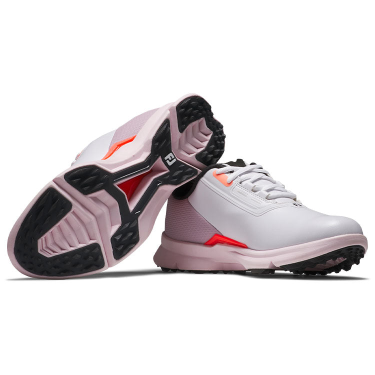  FootJoy Ladies Fuel Golf Shoes (White/Pink/Coral) Tour Proven Performance Athletic Versatility