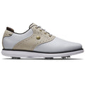  FootJoy Ladies FJ Traditions 97908 Golf Shoes (White/Tan/Black) All Day Comfort In A Modern Classic Style