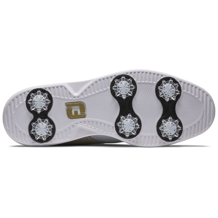  FootJoy Ladies FJ Traditions 97908 Golf Shoes (White/Tan/Black) All Day Comfort In A Modern Classic Style