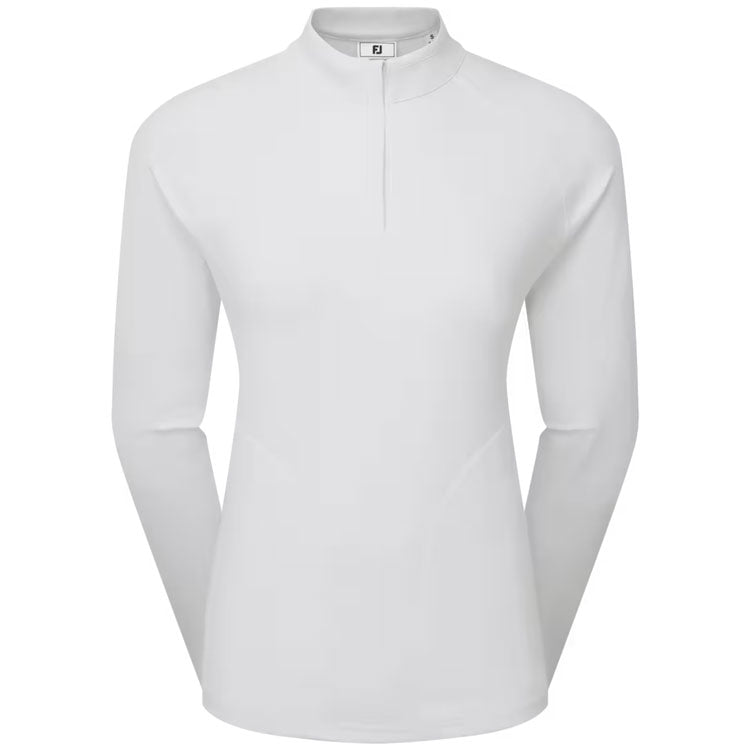 FootJoy Ladies 1/2 Zip Golf Midlayer (White) Four Way Stretch Fabric With Moisture Control