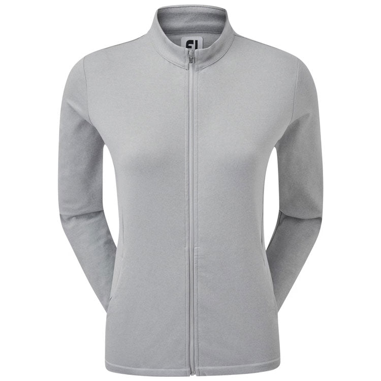  FootJoy Ladies Full Zip Golf Midlayer (Heather Grey) Four Way Stretch Fabric With Moisture Control