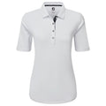 FootJoy Ladies Half Sleeve Pique Golf Polo Shirt (White) Cooling Design With ProDry Stretch Fabric