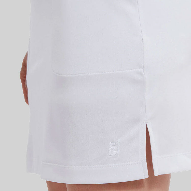  FootJoy Ladies Interlock Stretch Golf Skort (White) Lightweight Fabric With Moisture Management