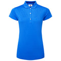  FootJoy Ladies Painted Floral Cap Sleeve Lisle Golf Polo Shirt (Cobalt) Cooling Design With ProDry Stretch Fabric