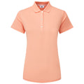  FootJoy Ladies Stretch Pique Solid Golf Polo Shirt (Papaya) Cooling Design With ProDry Stretch Fabric