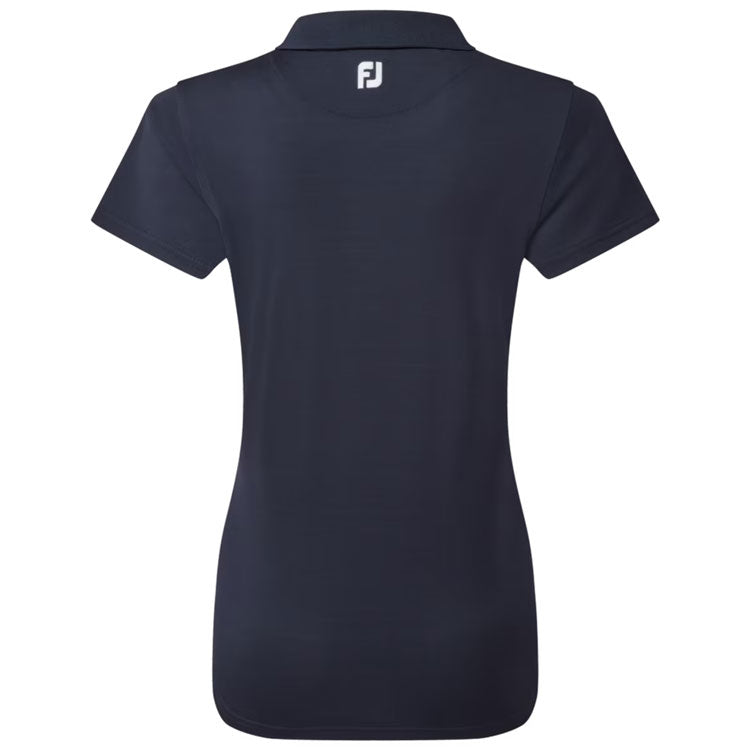  FootJoy Ladies Stretch Pique Solid Golf Polo Shirt (Navy) Cooling Design With ProDry Stretch Fabric
