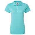  FootJoy Ladies Stretch Pique Solid Golf Polo Shirt (Aqua) Cooling Design With ProDry Stretch Fabric