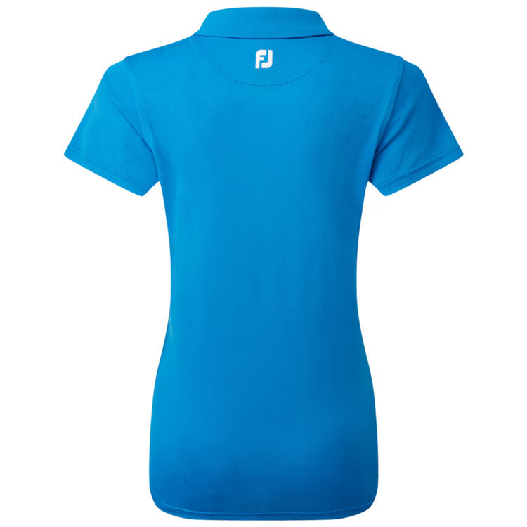  FootJoy Ladies Stretch Pique Solid Golf Polo Shirt (Cobalt) Cooling Design With ProDry Stretch Fabric