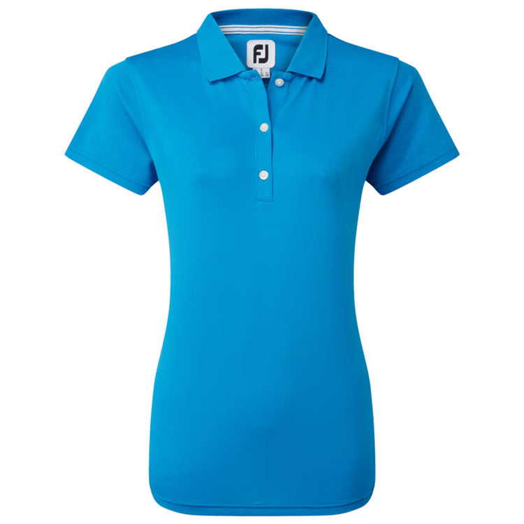  FootJoy Ladies Stretch Pique Solid Golf Polo Shirt (Cobalt) Cooling Design With ProDry Stretch Fabric