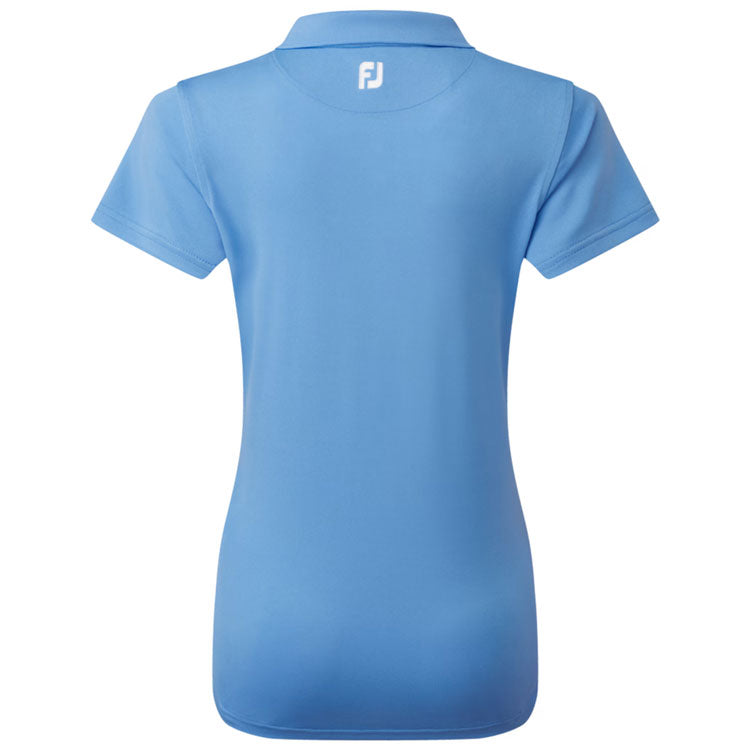  FootJoy Ladies Stretch Pique Solid Golf Polo Shirt (Light Blue) Cooling Design With ProDry Stretch Fabric