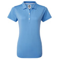  FootJoy Ladies Stretch Pique Solid Golf Polo Shirt (Light Blue) Cooling Design With ProDry Stretch Fabric