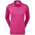  FootJoy Ladies Thermal Long Sleeved Golf Polo Shirt (Hot Pink) Cooling Design With ProDry Stretch Fabric