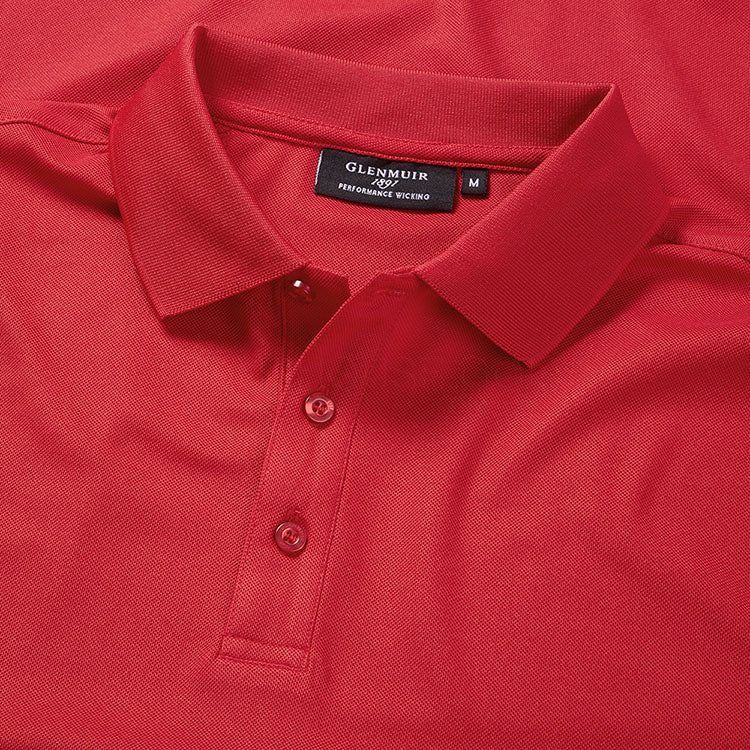  Glenmuir Deacon Golf Polo Shirt (Garnet) Technical Performance With Moisture Wicking