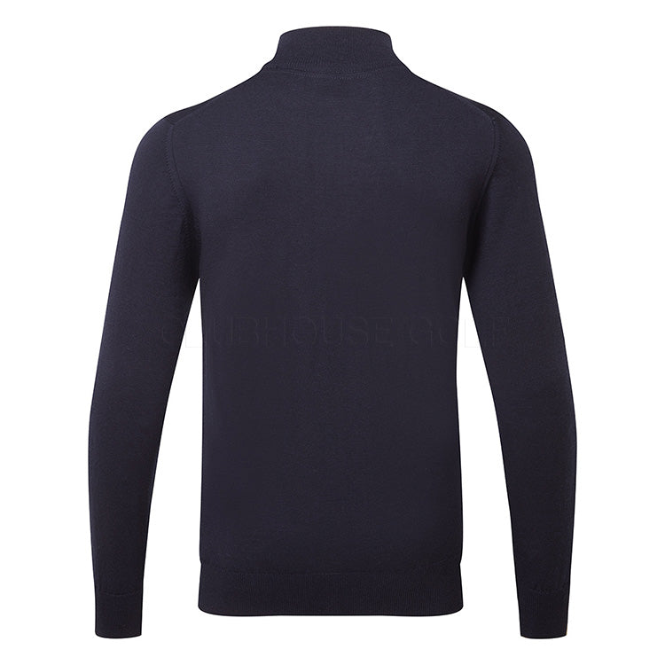  Glenmuir Jaspar 1/4 Zip Merino Golf Sweater (Navy) Extra Fine Merino Wool For Luxurious Design