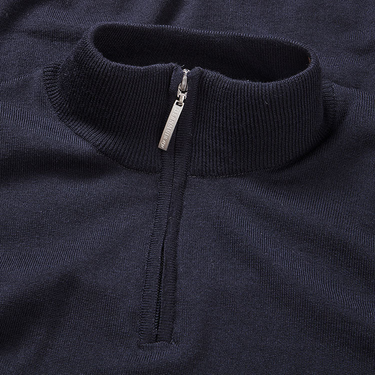  Glenmuir Jaspar 1/4 Zip Merino Golf Sweater (Navy) Extra Fine Merino Wool For Luxurious Design